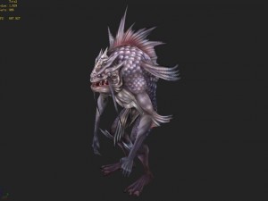 low poly 3d monster - flying fish with six eyes 3Dモデル
