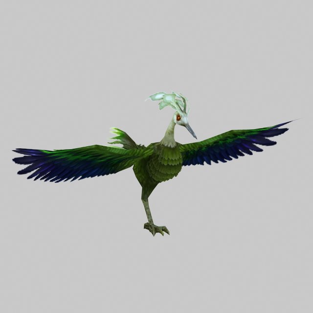 low poly 3d monster - green phoenix Modelo 3D .c4d .max .obj .3ds .fbx .stl .blend 