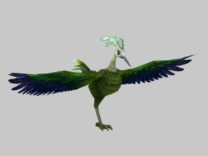 monstro 3d low poly - f&ecirc;nix verde Modelo 3D