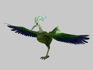 low poly 3d monster - green phoenix Modelo 3D