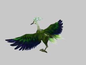 low poly 3d monster - green phoenix Modelo 3D