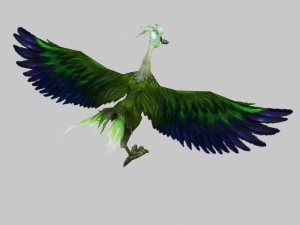 low poly 3d monster - green phoenix Modelo 3D