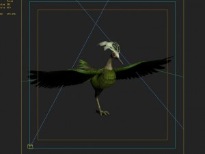 low poly 3d monster - green phoenix Modelo 3D