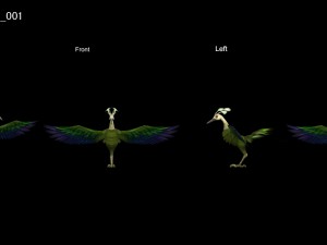 low poly 3d monster - green phoenix Modelo 3D