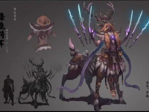 düşük poli 3d canavar - genel geyik 3D Model