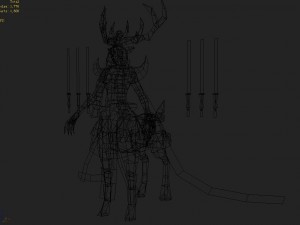 low poly 3d monster - general elk Modelo 3D