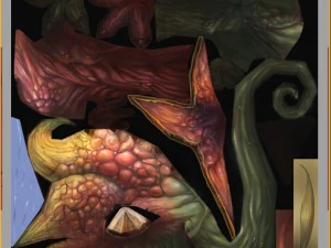 low poly 3d monster - flower of the underworld 3D Model
