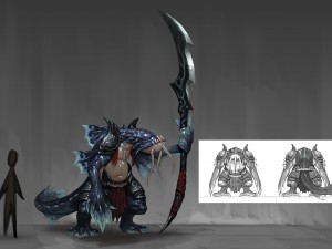 low poly 3d monster - catfish commandant Modello 3D