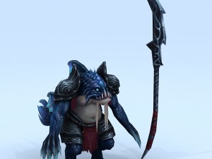 low poly 3d monster - catfish commandant Modelo 3D