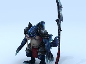 low poly 3d monster - catfish commandant Modelo 3D