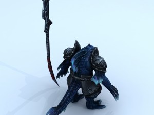low poly 3d monster - catfish commandant Modelo 3D