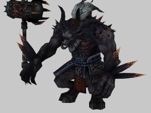 low poly 3d monster - cow head Modello 3D