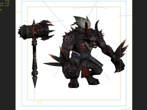 low poly 3d monster - cow head 3D Model