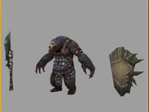 low poly 3d monster - green wind 3D Model