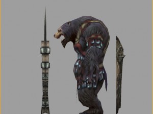 low poly 3d monster - green wind 3Dモデル