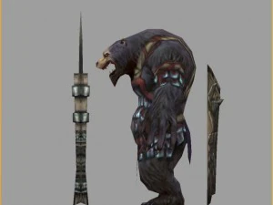 low poly 3d monster - green wind 3D Model