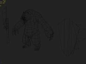 low poly 3d monster - green wind 3Dモデル