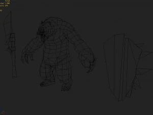 low poly 3d monster - green wind 3D Model