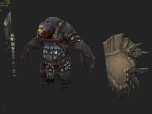 low poly 3d monster - green wind 3D Model