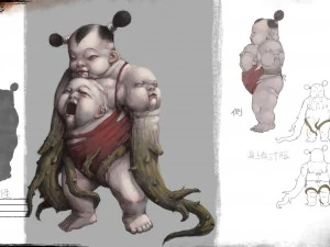 d&uuml;ş&uuml;k poli 3d canavar - ginseng meyvesi 3D Model