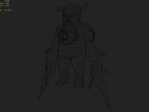 low poly 3d monster - ginseng fruit 3D Model