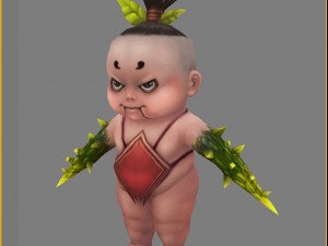 low poly 3d monster - ginseng fruit doll 01 3D मॉडल