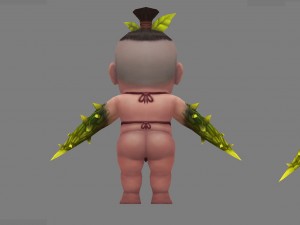 low poly 3d monster - ginseng fruit doll 01 3D मॉडल