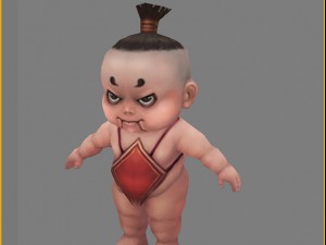 low poly 3d monster - ginseng fruit doll 02 Modèle 3D