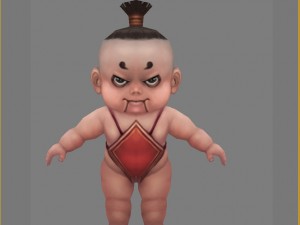 low poly 3d monster - ginseng fruit doll 02 Modèle 3D