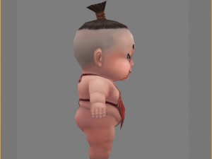 low poly 3d monster - ginseng fruit doll 02 Modèle 3D