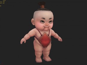 low poly 3d monster - ginseng fruit doll 02 Modèle 3D
