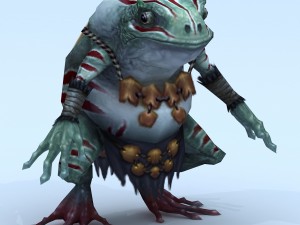 low poly 3d monster - scattered frog Modello 3D