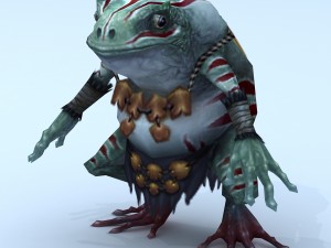 low poly 3d monster - scattered frog Modello 3D