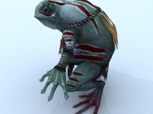 low poly 3d monster - scattered frog Modello 3D