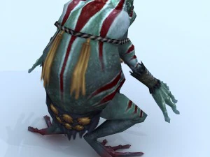 low poly 3d monster - scattered frog 3D Model