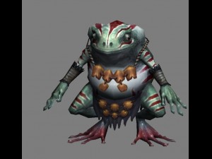 low poly 3d monster - scattered frog Modello 3D
