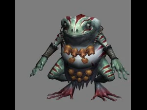 low poly 3d monster - scattered frog 3D Model