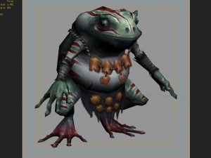 low poly 3d monster - scattered frog Modello 3D