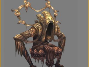 low poly 3d monster - burnt copper man 01 3D Model