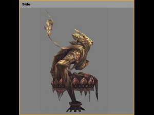 low poly 3d monster - burnt copper man 01 3D Model