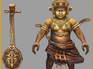 low poly 3d monster - burnt copper man 02 Model 3D