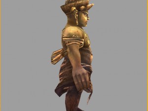 low poly 3d monster - burnt copper man 02 Model 3D