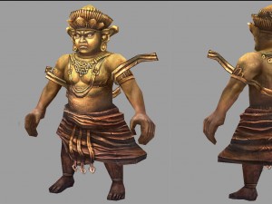 low poly 3d monster - burnt copper man 02 Model 3D