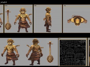 low poly 3d monster - burnt copper man 02 Model 3D
