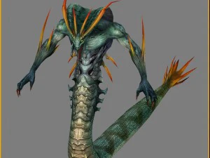 low poly 3d monster - snake boss 3D Model