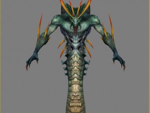 low poly 3d monster - snake boss 3D-Modell