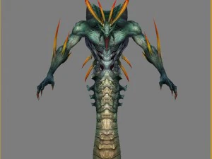 low poly 3d monster - snake boss 3D Model