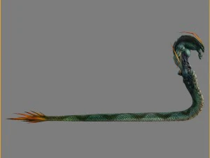 low poly 3d monster - snake boss 3D Model
