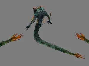 low poly 3d monster - snake boss 3D Model