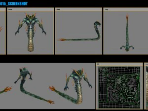low poly 3d monster - snake boss 3D Model